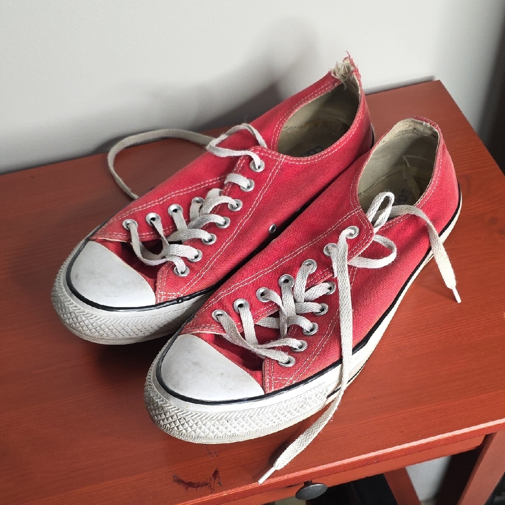 Converse Red Canvas All Star Sneakers